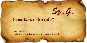 Szmetana Gergő névjegykártya